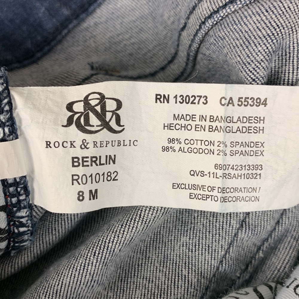 Rock and republic Berlin straight leg blue jeans size 8 - Picture 15 of 15